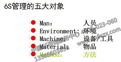 6S管理五大對(duì)象